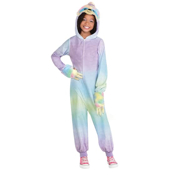 Girl Pastel Sloth Zipster Costume